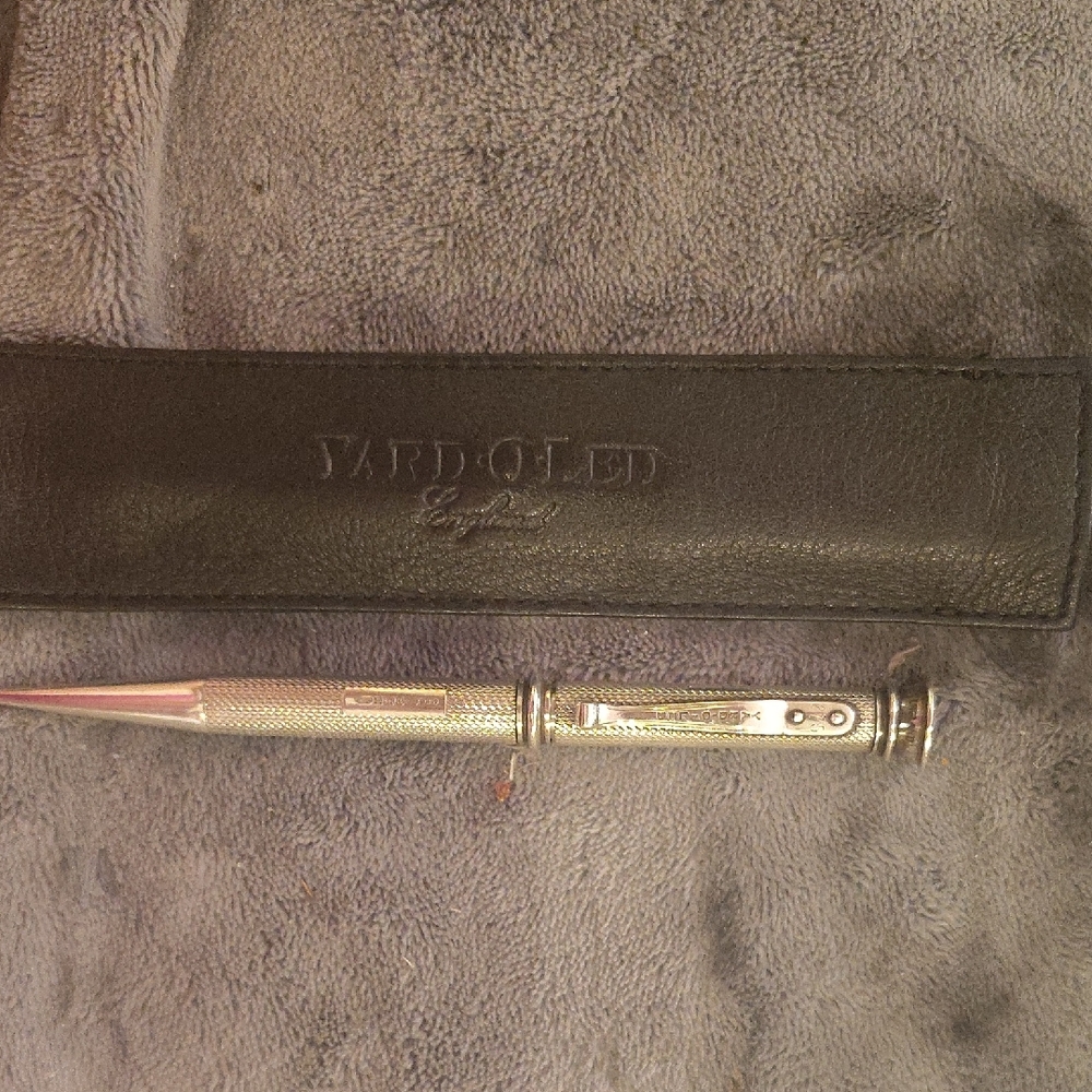Yard-O-Led 925 Silver Mechanical pencil with Black Leather Case